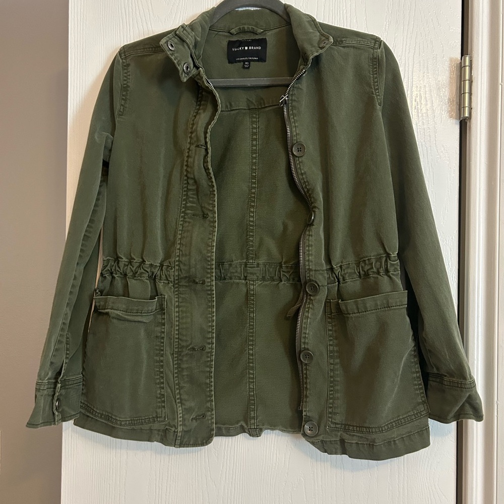 Lucky Brand Green Utility Jacket with Cinched Waist